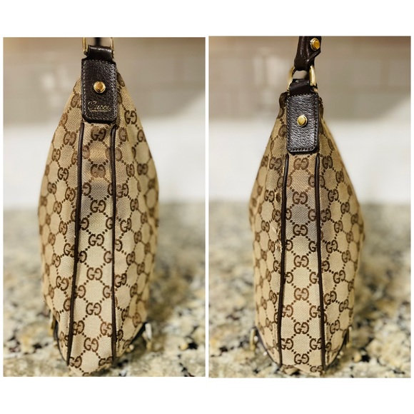 GUCCI Abbey Brown GG Logo D-Ring Bag 💯 AUTHENTIC - Picture 11 of 16